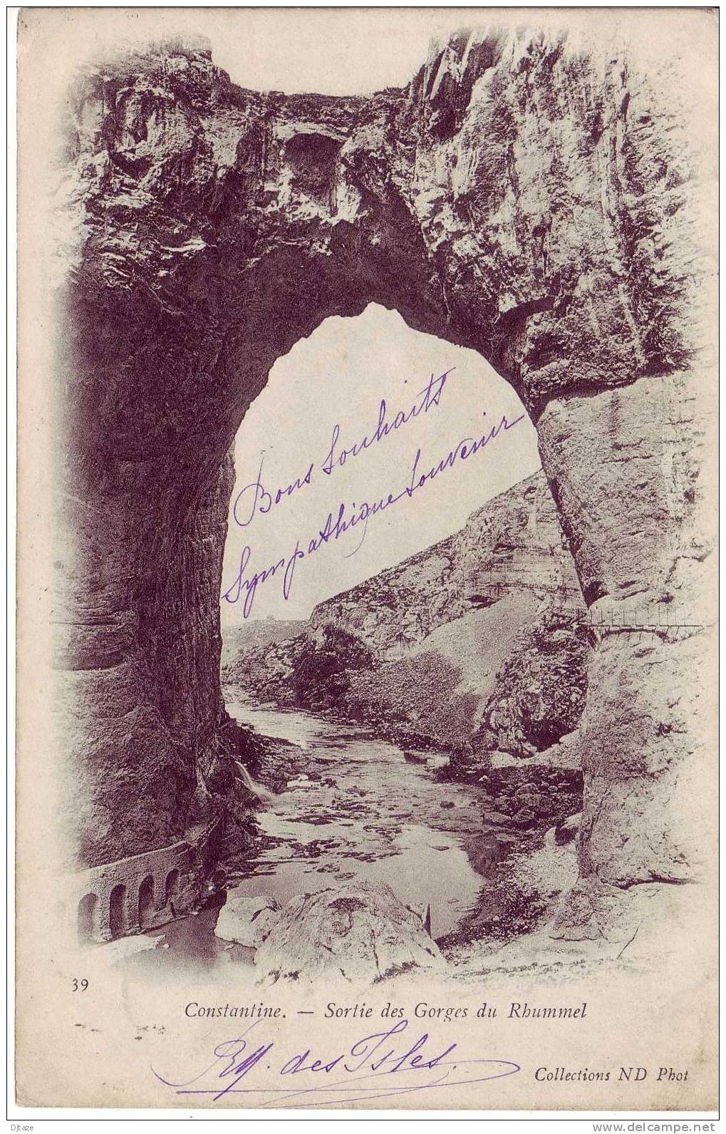 Algérie  -  n°39 - Constantine - Sortie des gorges du Rhummel - Ed. ND 1904 - 323