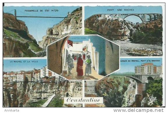 94590 cp semi moderne CONSTANTINE multivues 1957 poste aux armées voir scans