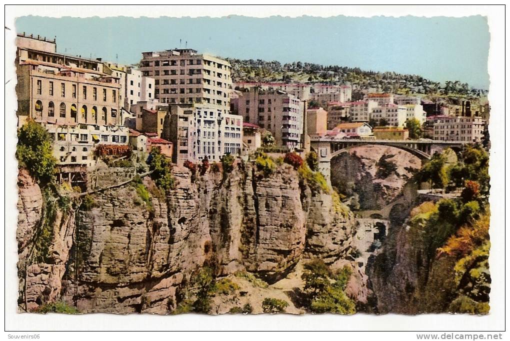 constantine -(cpsm/pm/coul)- 308 - pont d'el kantara et gorges du rhumel