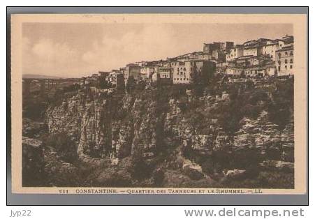 Jolie CP Ancienne Algérie Constantine Quartier des Tanneurs et le Rhummel - Ed LL 111 - cp pas écrite