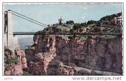 Algérie, Constantine - Pont suspendu et Monument aux Morts, circule oui -1962