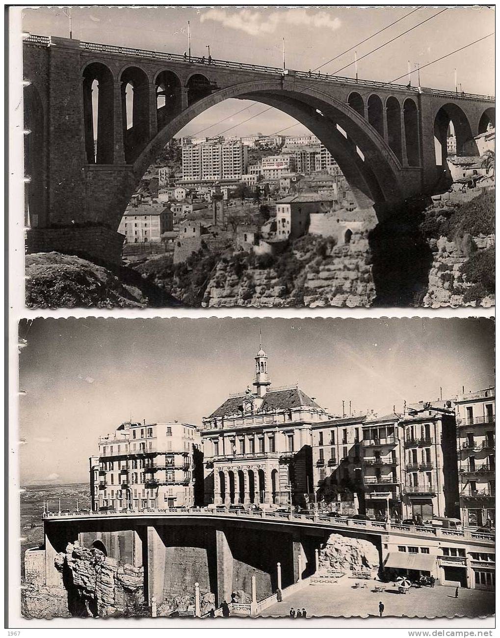 -  Algérie  -   Lot de 2 CPSM  CONTANTINE -  Le Pont Sidi-Rached et la Mairie -