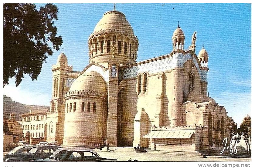 -ALGERIE - ALGER - Notre Dame d'afrique - photo jeff - voyagé sous enveloppe- TTB