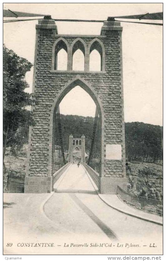 cpa  Algérie   -  Constantine   -   La Passerelle Sidi M Cid  -   Les Pylones