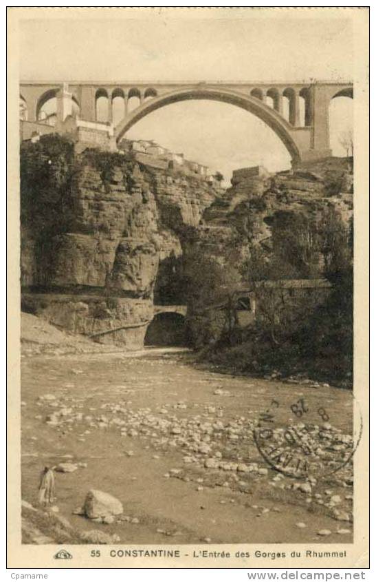 cpa  Algérie   -  Constantine   -   L entrée  des Gorges du  Rhummel