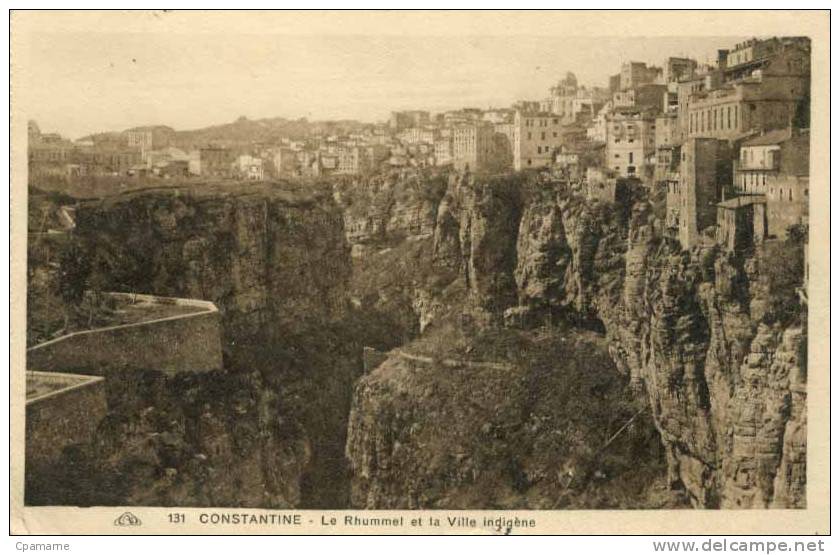 cpa  Algérie   -  Constantine   -   Le  Rhummel et la Ville indigène