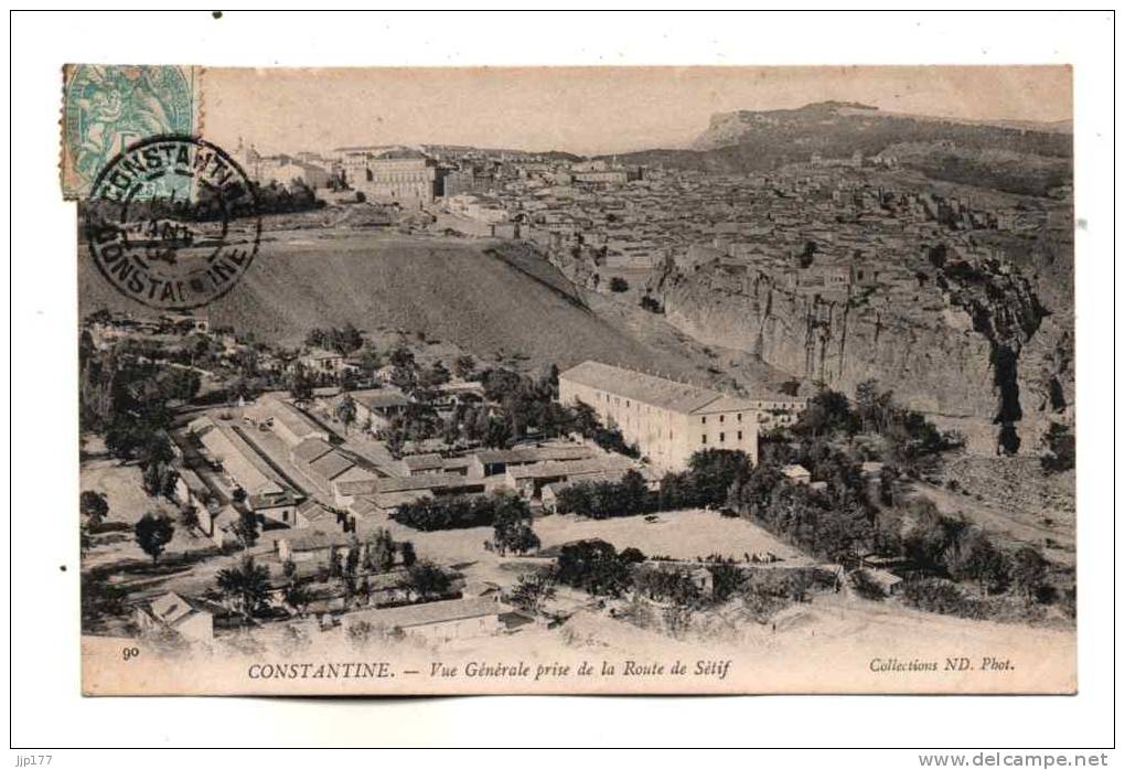 Constantine Vue Panoramique prise depuis la Route de Setif Carte Collections ND Phot n° 90 ecrite en 1904