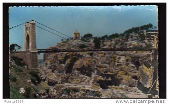 cpsm  ALGERIE CONSTANTINEle pont de sidi m'cid et le monument aux morts