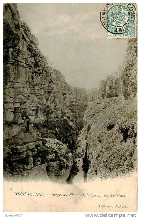 Belle CPA  -  Constantine.Gorges du Rhummel. B 980 animée