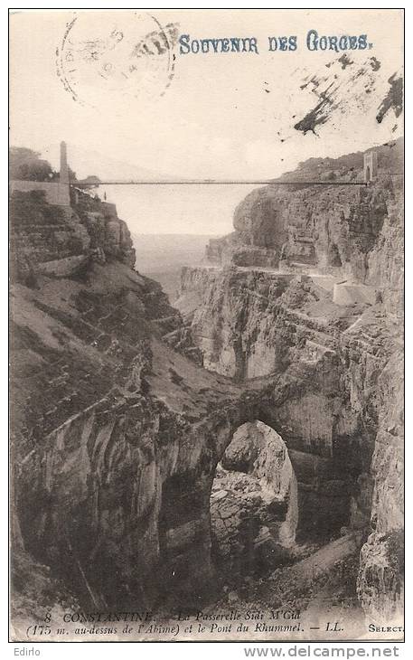 CONSTANTINE  la passerelle TB timbrée