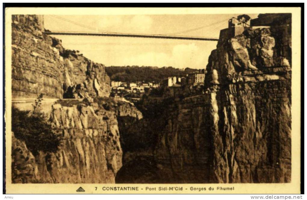 CPA - Algérie - CONSTANTINE - Pont Sidi-M´Cid et gorges du Rhumel - Neuve -
