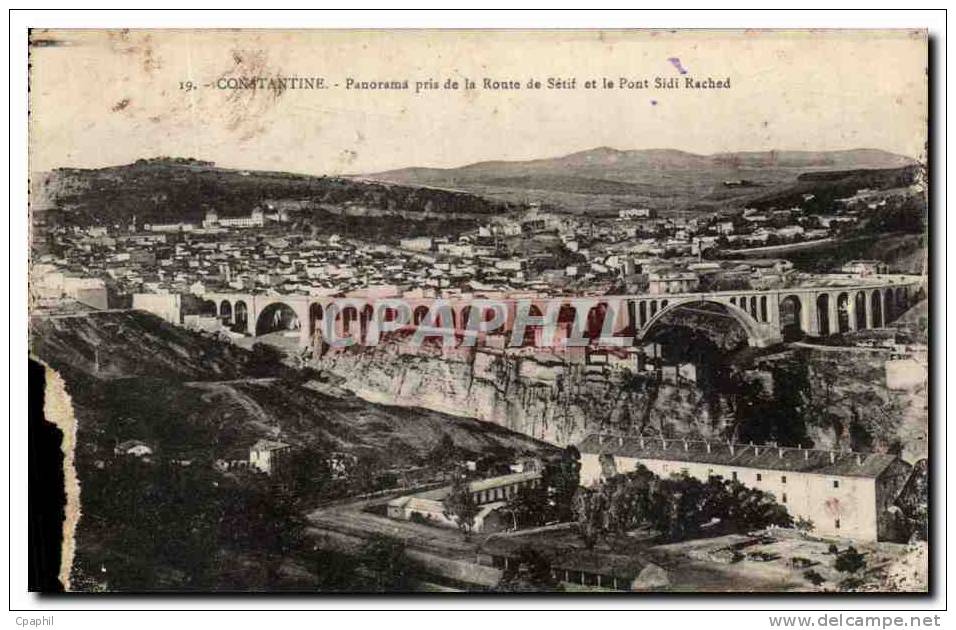 CPA Constantine Panorama Pris De La Route De Setif Et Le Pont Si