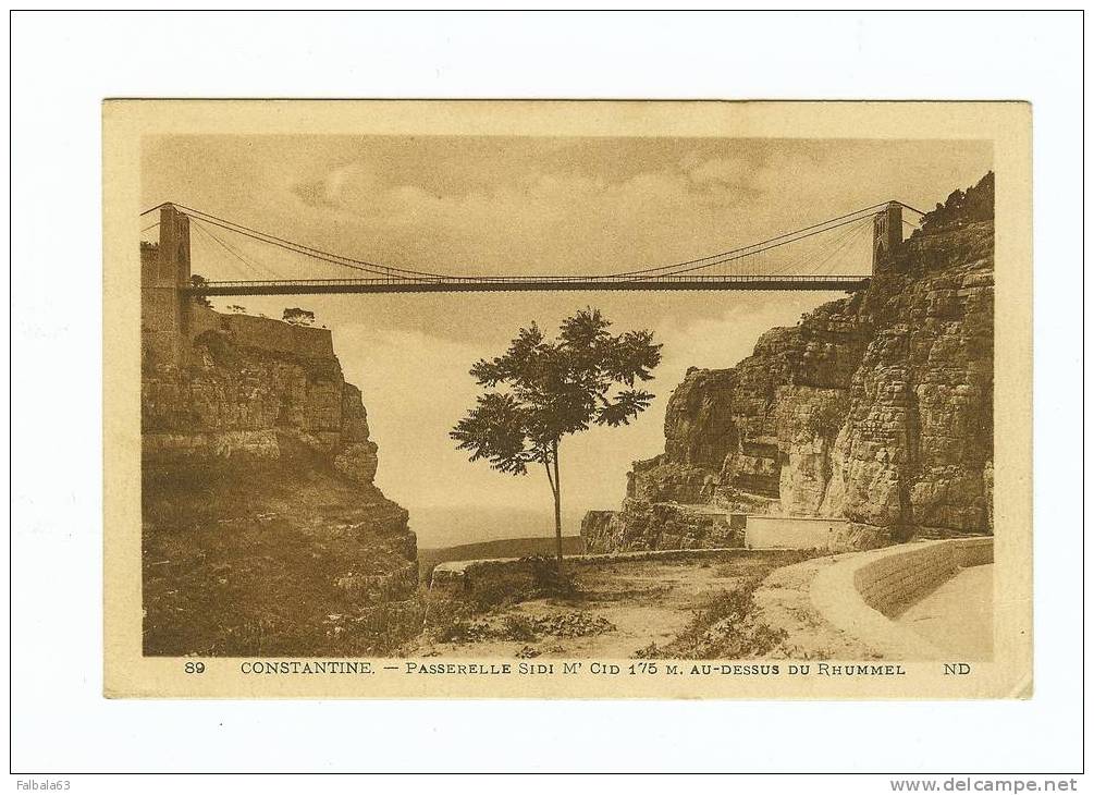 CPA --ALGERIE--CONSTANTINE-Pa sserelle Sidi M´CID 175 M AU-DESSUS DE RHUMMEL