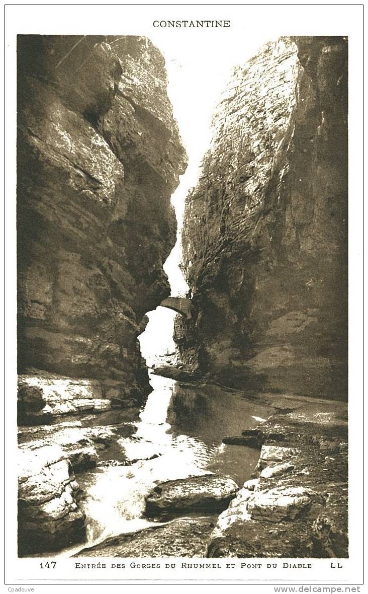 CPA Constantine, Entrée des Gorges du Rhummel et Pont du Diable