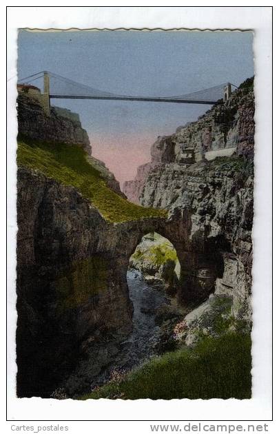 ALGERIE - CONSTANTINE pont du Rhumel passerelle Sidi M'Cid (réf éditeur  171)