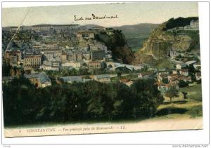 constantine  VUE GENERALE  PRISE DE MANSOURAD CIRCULEE 1907