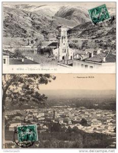 Lot de 2 CPA de Blida  L'Eglise et la Montagne   panorama de la Ville