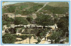 CARTE POSTALE 110 BLIDA JARDIN RICCI . EDITION JOMONE 2 RUE LEVACHER ALGER . ECRITURE 1957