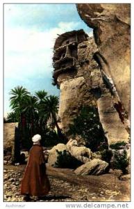 environ de Biskra - Baniane, maisons à étages sur les rochers