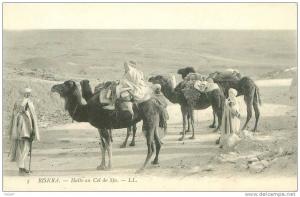 CPA  Biskra Halte au Col de Sfa (animée) B8