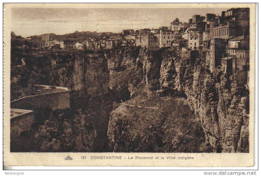 Constantine  le Rhummel et la ville indigène