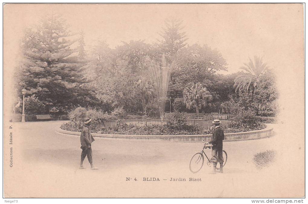 cpa de BLIDA - Jardin Bizot vers 1900