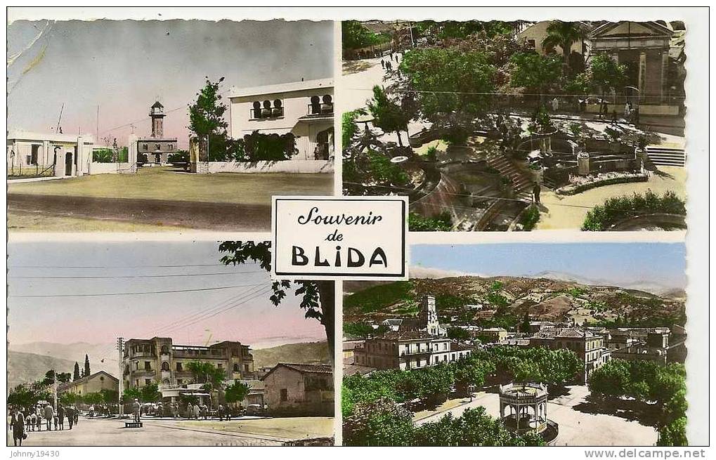 1203 - BLIDA - LA BASE D´AVIATION - LES FONTAINES - BOULEVARD TRUMELET ...  ( Animées - 4 VUES ) ALGERIE