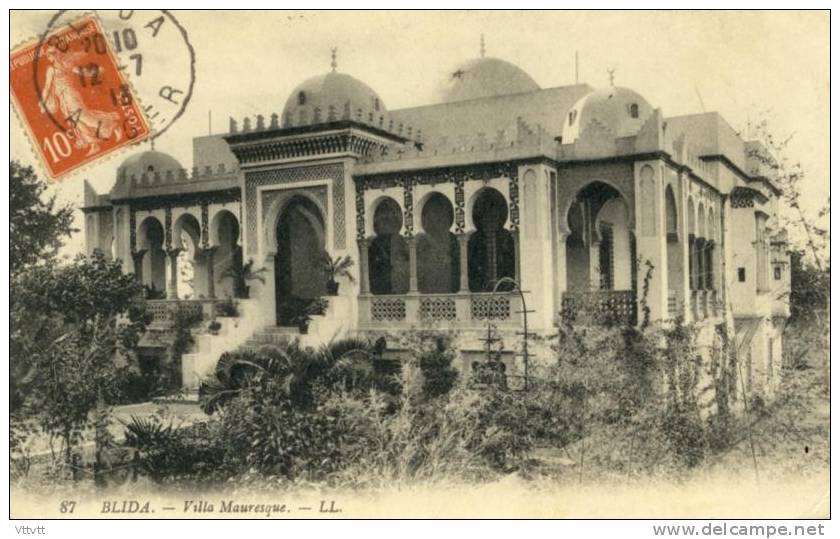 CPA - ALGERIE - BLIDA  Villa Mauresque (circulée, 1913)