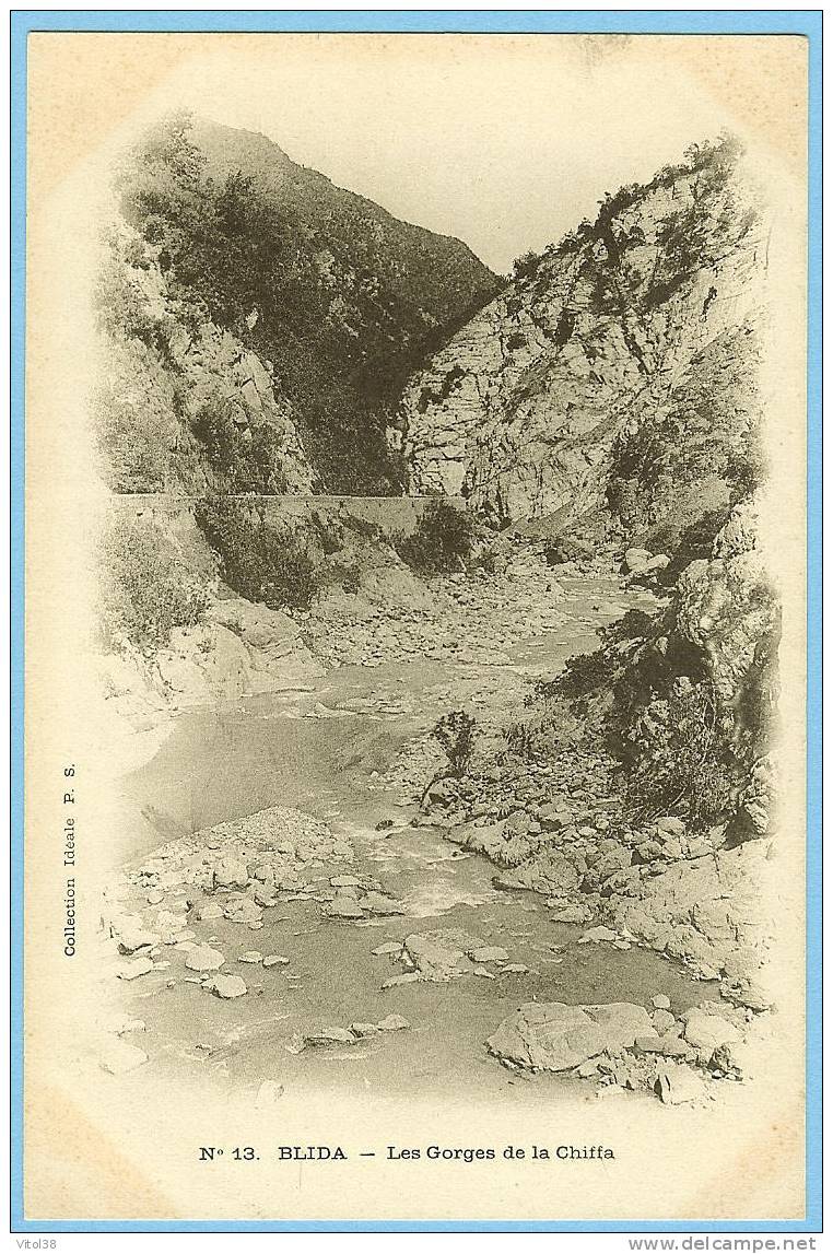 CARTE POSTALE N° 13 BLIDA LES GORGES DE LA CHIFFA . COLLECTION IDEALE P.S.