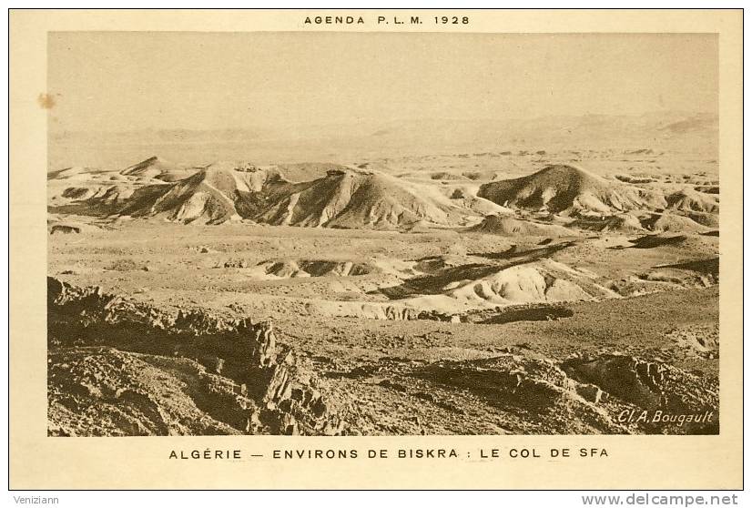 ALGERIE - Agenda PLM 1928 - Environs de Biskra - Le Col de Sfa
