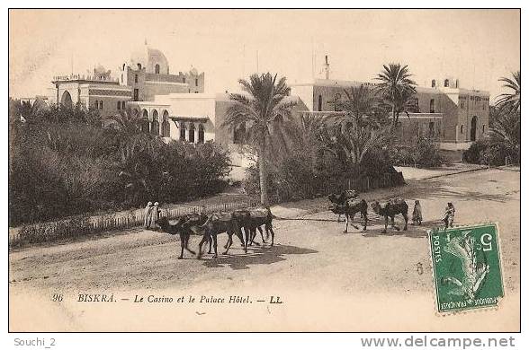 Biskra.- (Algérie) Le Casino et place Hôtel    - (belle animation)