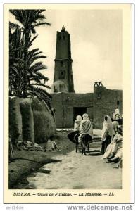 Algérie-CPA-Biskra- Oasis de Filliache-la Mosquée--Animation-
