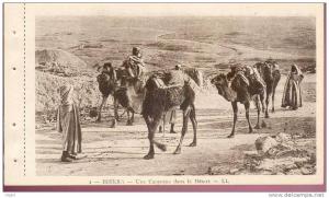 ALGERIE BISKRA UNE CARAVA?E DANS LE DESERT