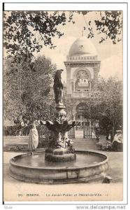 ALGERIE  - BISKRA  le jardin public et l´hotel de ville