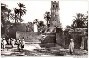 ALGERIE VIEUX BISKRA MOSQUEE DE SIDI MOUSSO CPSM VOYAGEE 1955