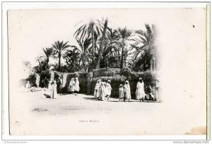 Algerie Aures Vieux BISKRA palmeraie CPA 1890s GEISER 91 Algeria Algerien Argelia Algerije