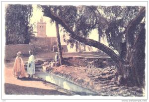 CPA ALGERIE - 37. BISKRA - Mosquée Bab El Darb - Animée