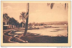 ARGELIA, ALGER. BISKRA. INONDATIONS SUR LA ROUTE DU FORT TURC CPA RARE CIRCA 1935 NON CIRCULEE TBE TOP CARTE CUAC