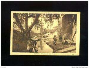 CPA ALGERIE  BISKRA OASIS DE BAB DARB   ECRITE 1925  ANIMEE