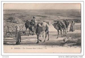 BISKRA - UNE CARAVANE DANS LE DESERT