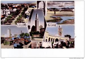 COLOMB BECHAR  -  5 vues     Place Luteaud, Eglise, Marché, Le Dar El Askri
