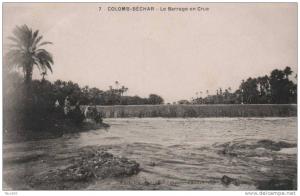 CPA COLOMB BECHAR LE BARRAGE EN CRUE.