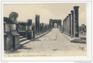 ruines romaines de timgad ( près de batna ) voie du décumanus et arc de trajan