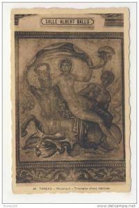 ruines romaines de timgad ( près de batna ) mosaïque triomphe d' une néréide ( salle albert ballu )