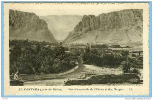 CARTE POSTALE EL KANTARA PRES BATNA VUE ENSEMBLE DE L´OASIS ET DES GORGES . LL