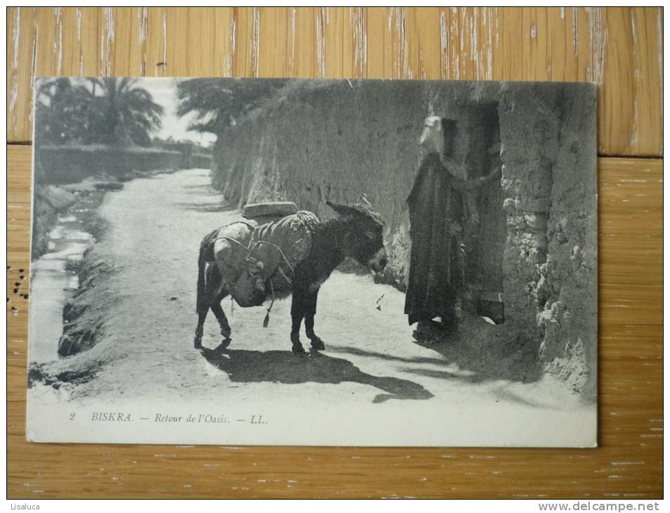 CPA ANIMEE BISKRA - RETOUR DE L´OASIS-