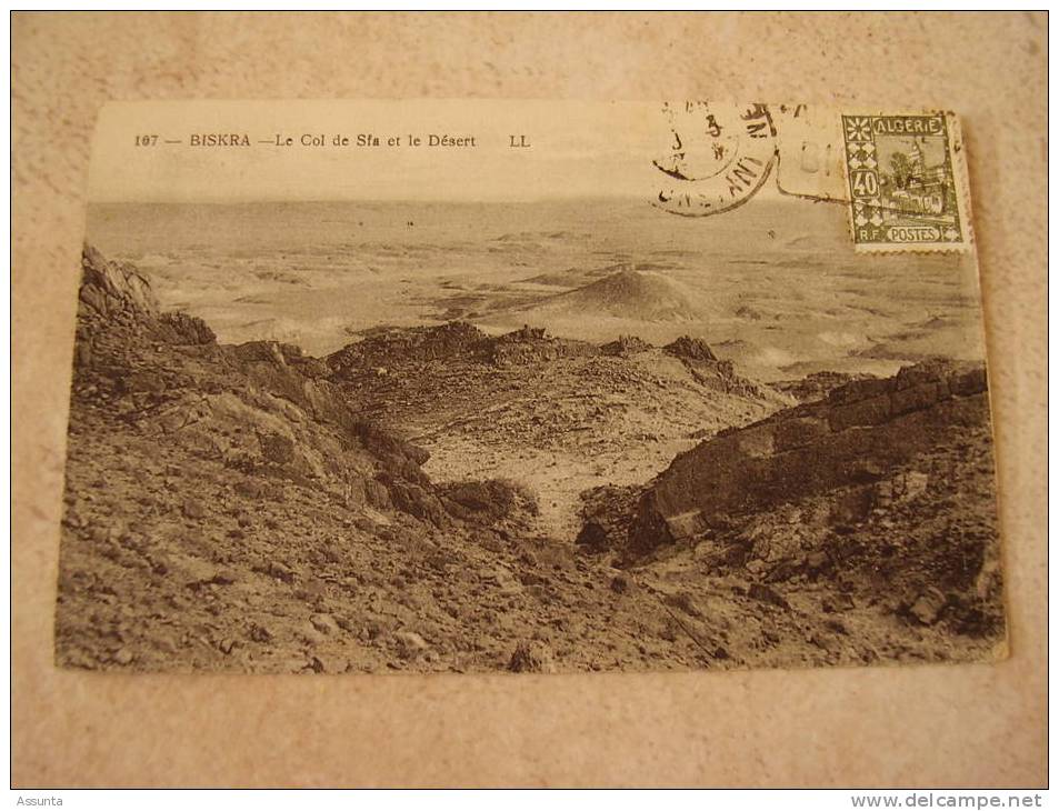 Biskra - le col de Sfa et le Désert - Algérie - timbre à 40 c.
