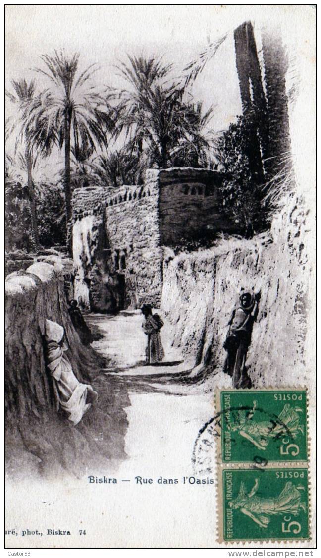 Biskra . rue dans l´oasis
