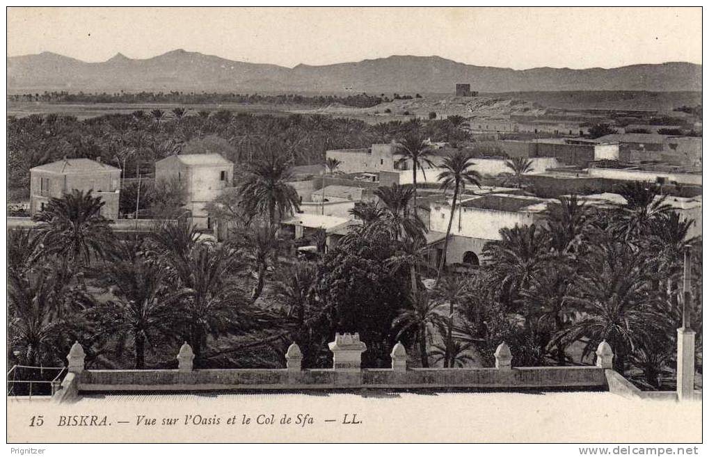 Biskra   Vue sur I´Oasis et le Col de Sfa