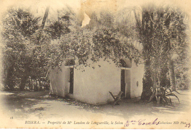 / ALGERIE - BISKRA - Propriété de M. Landon de Longueville, Le Salon